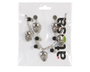 Atosa Ensemble Collier et Boucles d'Oreilles Crâne Argenté avec Détails Noirs