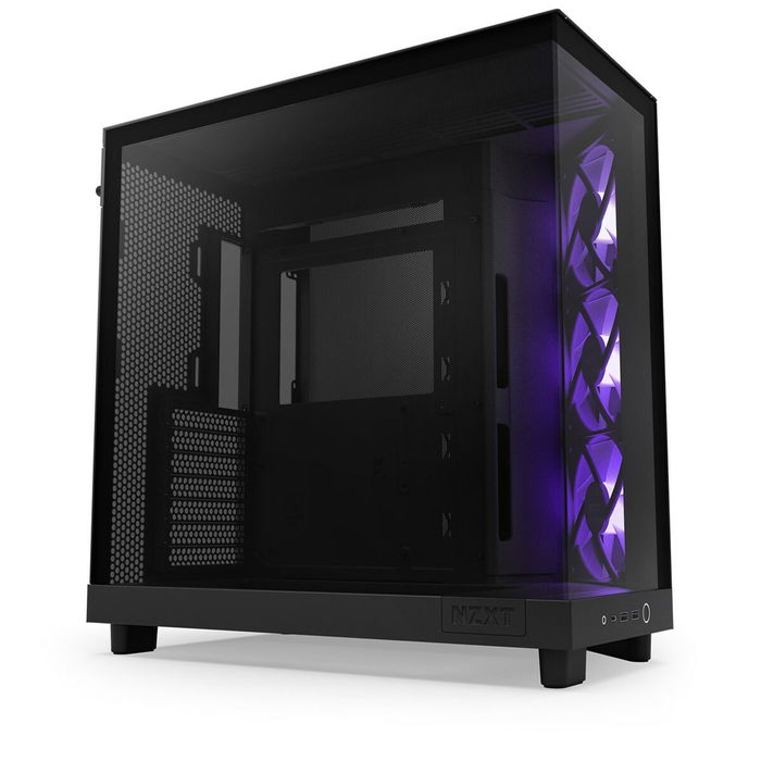 Nzxt Boîtier Moyen Tour H6 Flow RGB Double Chambre Ventilateurs Inclus Noir