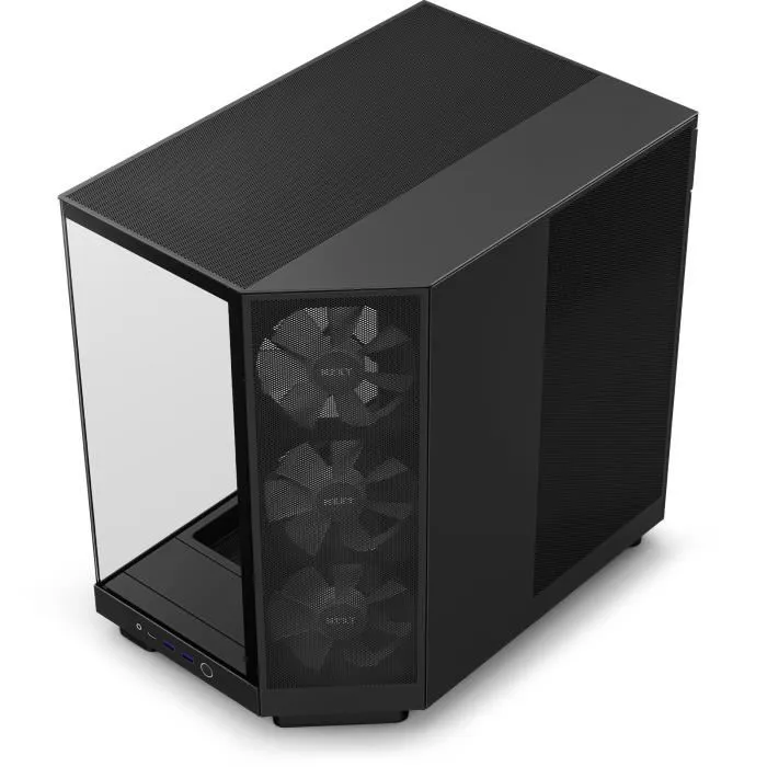 Nzxt Boîtier Moyen Tour H6 Flow RGB Double Chambre Ventilateurs Inclus Noir