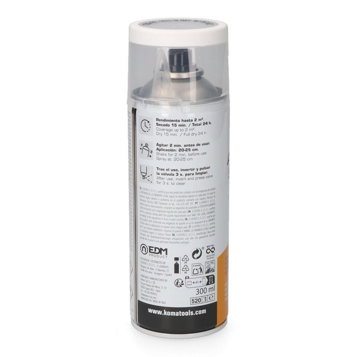 Koma Tools Peinture acrylique en spray RAL 9010 blanc mat, 300 ml