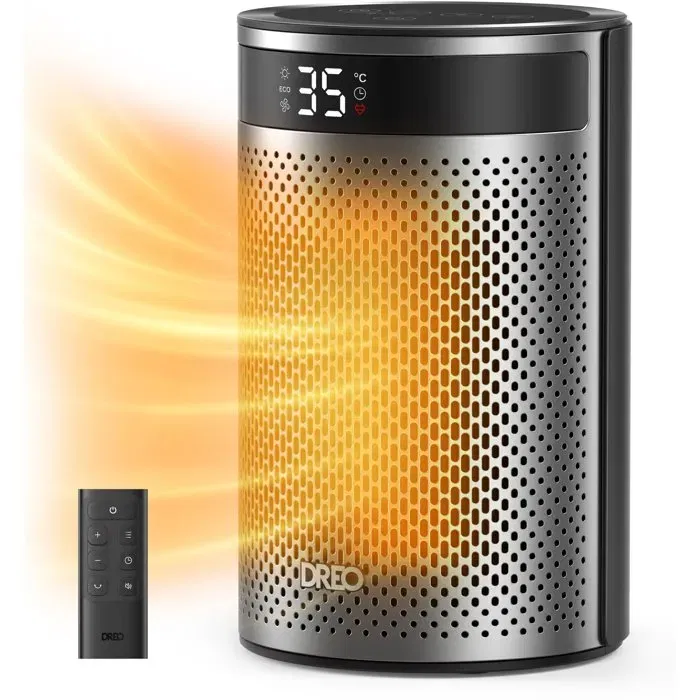 Dreo Atom 416 - Chauffage d'appoint à colonne hyper-céramique, 1500 W, chaleur 360°, diffusion rapide, ultra silencieux, Noir Dreo Atom 416 - Chauffage d'appoint à colonne hyper-céramique, 1500 W, chaleur 360°, diffusion rapide, ultra silencieux, Noir