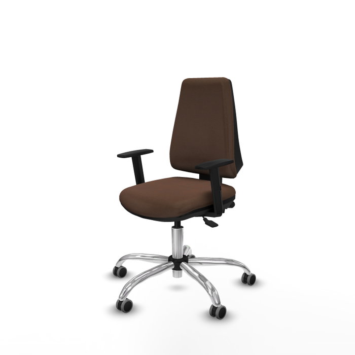 PIQUERAS Y CRESPO Chaise Elche Asynchrone Tissu Marron foncé Structure chromée Accoudoir 1D PIQUERAS Y CRESPO Chaise Elche Asynchrone Tissu Marron foncé Structure chromée Accoudoir 1D
