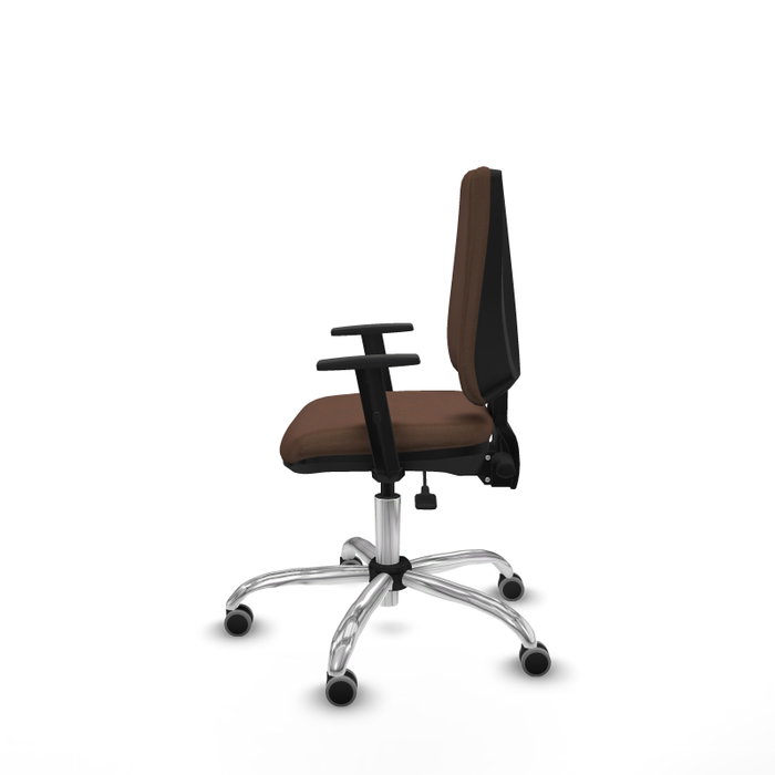 PIQUERAS Y CRESPO Chaise Elche Asynchrone Tissu Marron foncé Structure chromée Accoudoir 1D PIQUERAS Y CRESPO Chaise Elche Asynchrone Tissu Marron foncé Structure chromée Accoudoir 1D