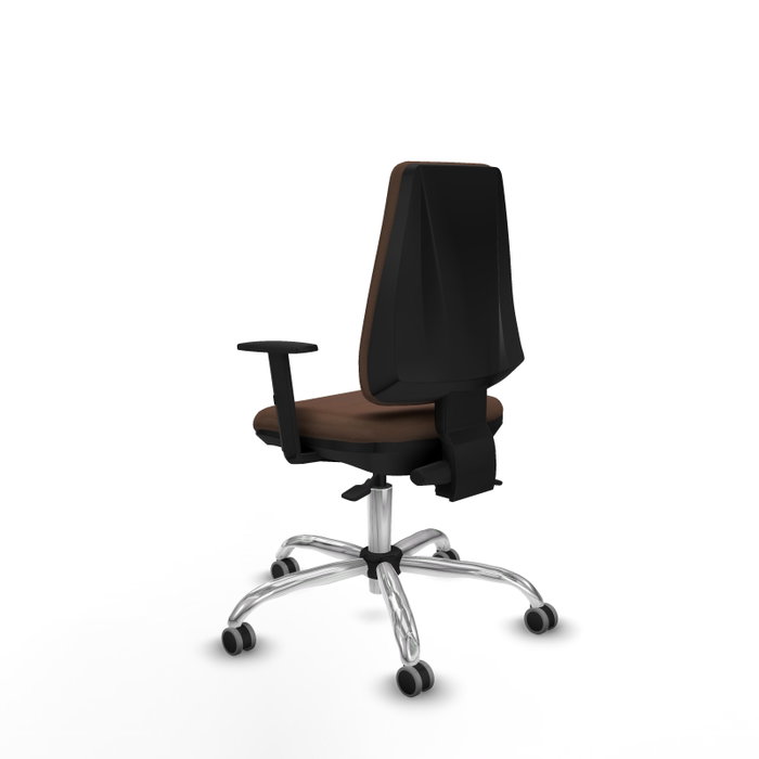 PIQUERAS Y CRESPO Chaise Elche Asynchrone Tissu Marron foncé Structure chromée Accoudoir 1D PIQUERAS Y CRESPO Chaise Elche Asynchrone Tissu Marron foncé Structure chromée Accoudoir 1D