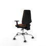 PIQUERAS Y CRESPO Chaise Elche Asynchrone Tissu Marron foncé Structure chromée Accoudoir 1D