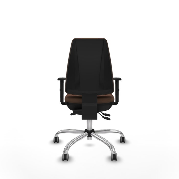 PIQUERAS Y CRESPO Chaise Elche Asynchrone Tissu Marron foncé Structure chromée Accoudoir 1D PIQUERAS Y CRESPO Chaise Elche Asynchrone Tissu Marron foncé Structure chromée Accoudoir 1D