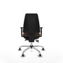 PIQUERAS Y CRESPO Chaise Elche Asynchrone Tissu Marron foncé Structure chromée Accoudoir 1D