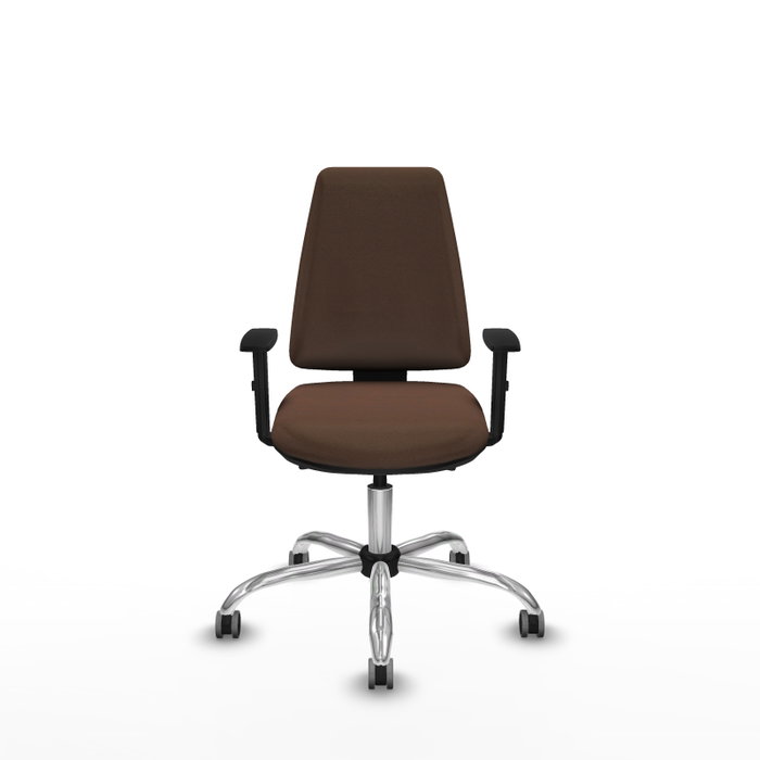 PIQUERAS Y CRESPO Chaise Elche Asynchrone Tissu Marron foncé Structure chromée Accoudoir 1D PIQUERAS Y CRESPO Chaise Elche Asynchrone Tissu Marron foncé Structure chromée Accoudoir 1D