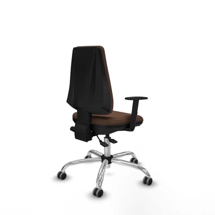 PIQUERAS Y CRESPO Chaise Elche Asynchrone Tissu Marron foncé Structure chromée Accoudoir 1D PIQUERAS Y CRESPO Chaise Elche Asynchrone Tissu Marron foncé Structure chromée Accoudoir 1D