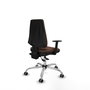 PIQUERAS Y CRESPO Chaise Elche Asynchrone Tissu Marron foncé Structure chromée Accoudoir 1D