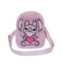 Karactermania Angel - Sac bandoulière à cœur en peluche rose - Textile doux, compartiment zippé, bandoulière ajustable 55-100 cm - Dimensions 19x14x7cm - À partir de 36 mois