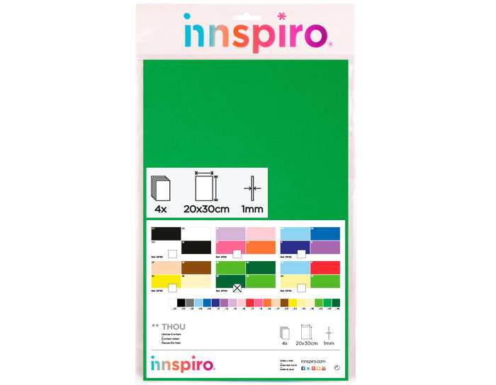 Innspiro Set de 4 feuilles mousse EVA printemps 20x30cm x 1mm