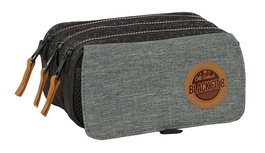 Safta Blackfit8 Portatodo Triple Big "Old School" - Boîte de rangement à 3 compartiments en matériau recyclé, dimensions 21,5 x 10 x 8 cm