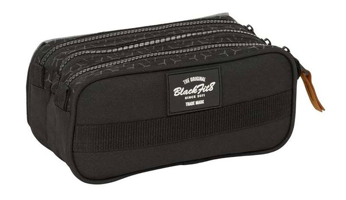 Safta Blackfit8 Portatodo Triple Big "Old School" - Boîte de rangement à 3 compartiments en matériau recyclé, dimensions 21,5 x 10 x 8 cm