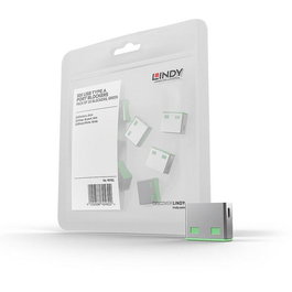 Lindy Bloqueur de Port USB Type A - Lot de 10 Bloqueurs (Sans Clé, Code Couleur Vert) - Sécurité Physique