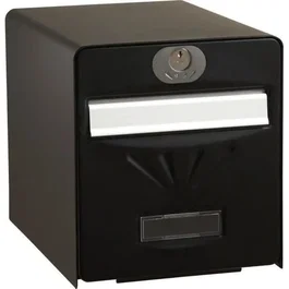 Burg Wachter Balnéaire - Boîte aux lettres en acier galvanisé avec porte vitrée à l'arrière, résistante à l'effraction et stop-courrier - Noir