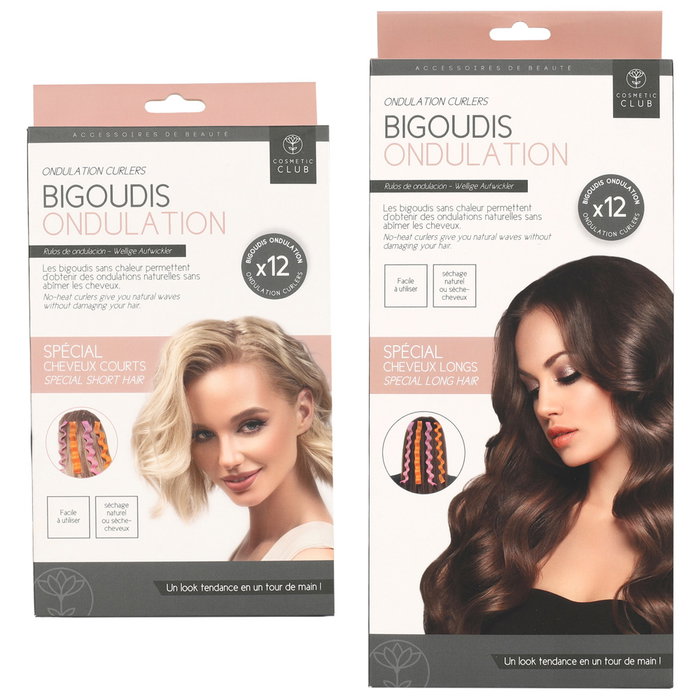 Cosmetic Club Lot de 12 bigoudis pour ondulations sans chaleur