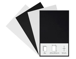 Innspiro Set de 4 feuilles en mousse EVA noir et blanc 20x30cm x 1mm