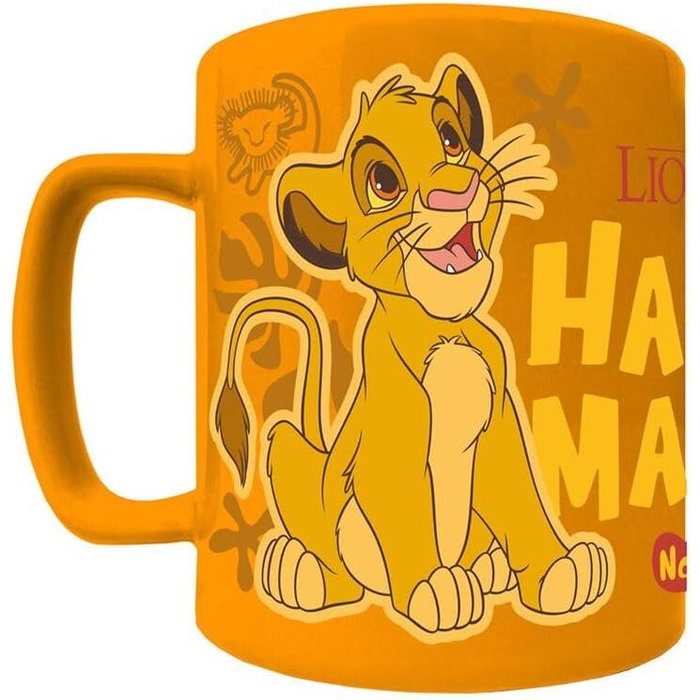 Disney Tasse à édition limitée Le Roi Lion 440ml avec manchon en peluche - Céramique - Lavable au lave-vaisselle et micro-ondes