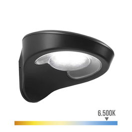Edm Aplique solaire 2W 200lm 6500K avec capteur couleur noir, 31 LEDs, batterie lithium 1800mAh