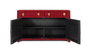 Buffet japonais en bois de manguier et MDF rouge laqué avec finition usée et ferrures dorées - 150x40x90 cm