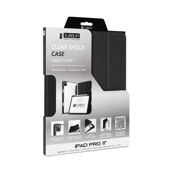 Subblim Coque Folio Shock Case pour Apple iPad Pro 11" 2/3/4 Gen & iPad Air 4/5 Gen, Noir, Protection Anti-Chocs, Support Magnétique Subblim Coque Folio Shock Case pour Apple iPad Pro 11" 2/3/4 Gen & iPad Air 4/5 Gen, Noir, Protection Anti-Chocs, Support Magnétique