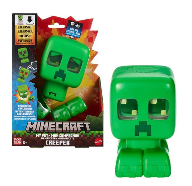 Mattel Minecraft Figurine Interactive My Pet Creeper 14 cm