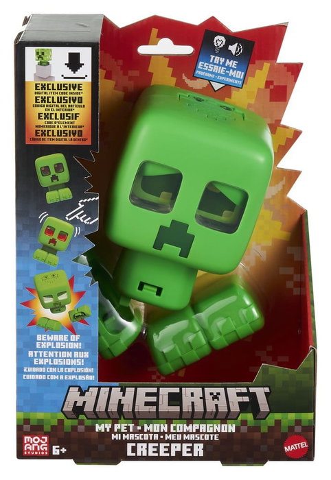 Mattel Minecraft Figurine Interactive My Pet Creeper 14 cm