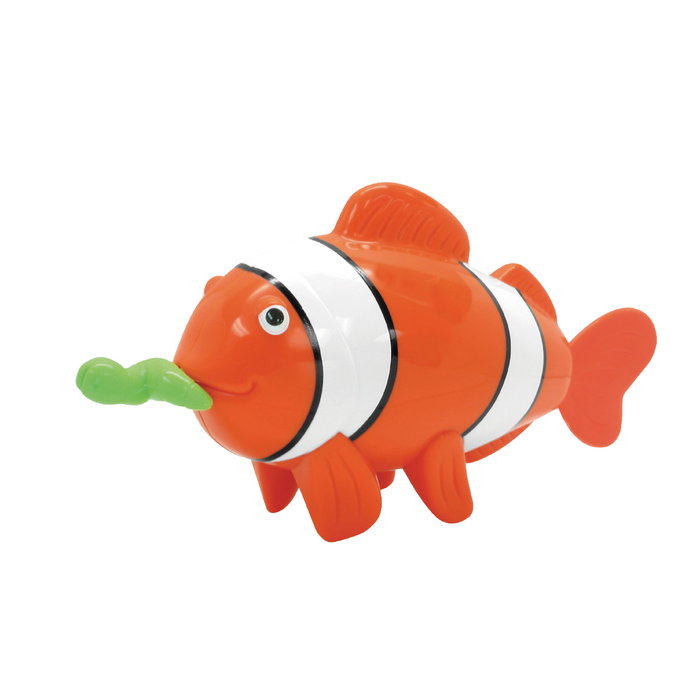 TACHAN - Jouets de bain animaux à remonter - 12 pièces (3 modèles : canard, poisson clown, requin) - Expositor de vente
