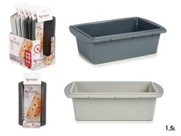 Kinvara Moule en Silicone Platine pour Génoise, 27.5x7.5x16 cm, Gris Clair/Gris Foncé, 1500 ml (Set de 12)