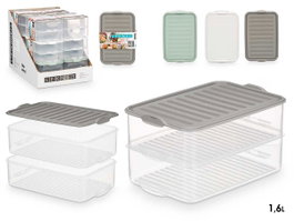 LEKNES Lot de 12 boîtes de rangement à 2 niveaux, 1,6 L, Assortiment de couleurs