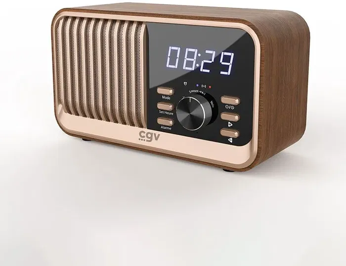 CGV BeBop FM - Radio FM portable Bluetooth avec batterie intégrée - Design vintage en bois