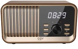CGV BeBop FM - Radio FM portable Bluetooth avec batterie intégrée - Design vintage en bois
