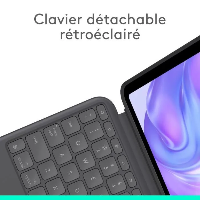 Logitech Combo Touch - Étui clavier AZERTY pour iPad Pro 11 pouces (M4, M5 2024, 2025) - Graphite