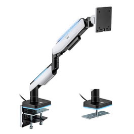 Ewent EW1509 Support mural VESA 75x100 pour moniteur jusqu'à 49 pouces, 20 kg, bras articulé avec lumière RGB, noir