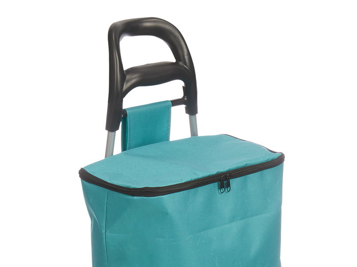 Kinvara Chariot de Courses Isotherme 32 L Turquoise Aluminium Polyester PVC Métal 94x9x34.5 cm (Set de 6)