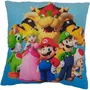 Coussin décoratif carré Mario Bros 40 x 40 cm - Microfibre double face avec motif Mario et ses amis