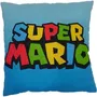 Coussin décoratif carré Mario Bros 40 x 40 cm - Microfibre double face avec motif Mario et ses amis