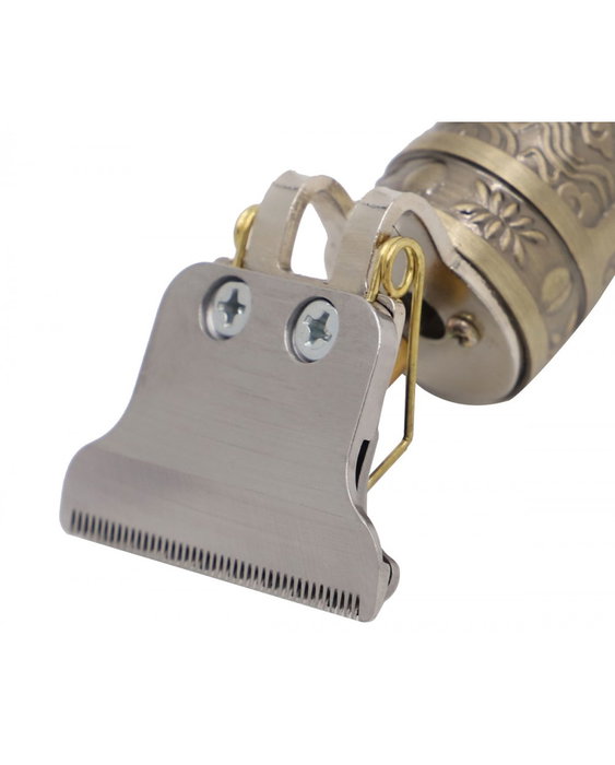 Thulos TH-CP112 Tondeuse à barbe et cheveux vintage rechargeable, lame acier carbone, corps métal