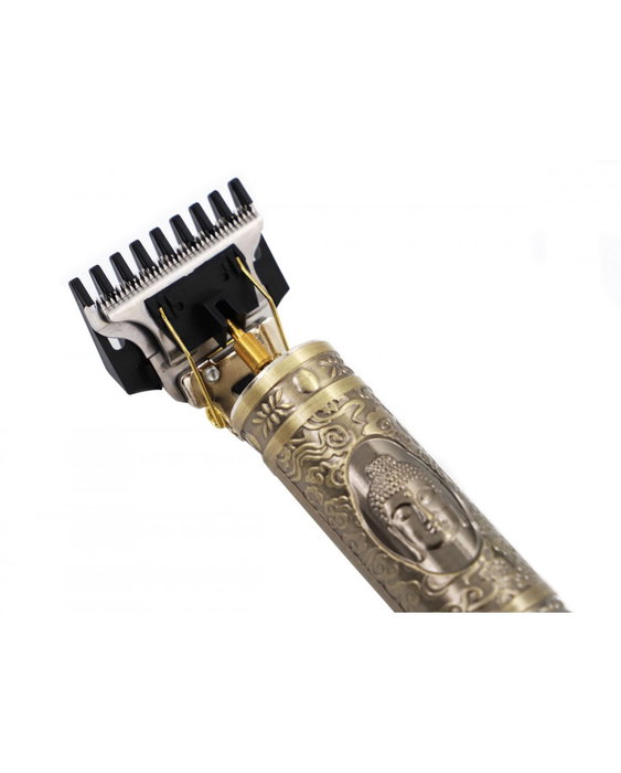 Thulos TH-CP112 Tondeuse à barbe et cheveux vintage rechargeable, lame acier carbone, corps métal