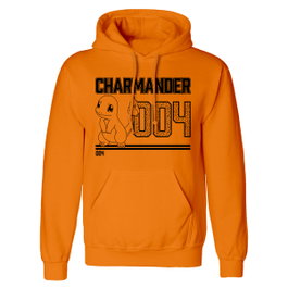 Pokémon Sweat à capuche unisex Charmander Line Art Orange M
