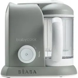BEABA - Babycook Solo - Robot multifonction 6 en 1 - Cuisson vapeur, mixeur, décongélation et stérilisation - 1100 ml - Gris