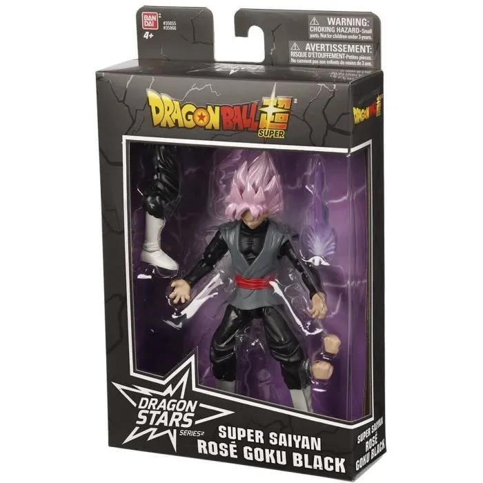 Bandai Figurine articulée Dragon Ball - Goku Black Super Saiyan Rosé 17 cm - Inclut pièce pour Zamasu