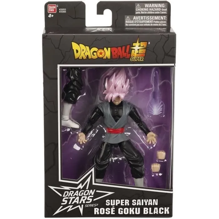Bandai Figurine articulée Dragon Ball - Goku Black Super Saiyan Rosé 17 cm - Inclut pièce pour Zamasu