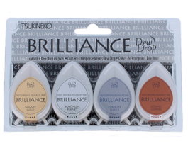 Tsukineko Set de 4 tampons d'encre BRILLANCE effet nacré planétaire