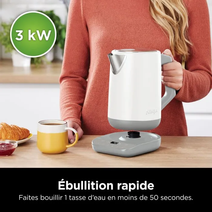 Ninja Bouilloire KT200EU 1,7L Blanche avec Affichage LED