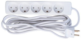 MicroConnect Multiprise danoise à 5 prises, 5m, blanche