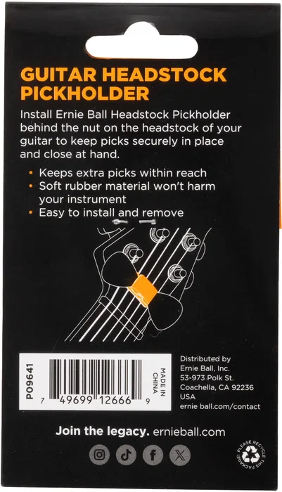 ERNIEBALL Porte-médiators pour guitare - Pickholder à fixer sur la tête Ernieball ERNIEBALL Porte-médiators pour guitare - Pickholder à fixer sur la tête Ernieball