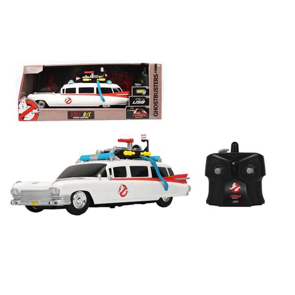 Smoby Coche Radio Control Cazafantasmas ECTO 1 Échelle 1:16, Instructions en Espagnol et Portugais, avec Télécommande, Pour Enfants de 36 Moins et Plus