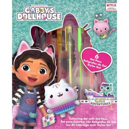 La Casa de Muñecas de Gabby - Coffret Blister Carnet + 6 Stylos Gel Gabbys Dollhouse, Taille 18.5 x 23 x 2.5 cm